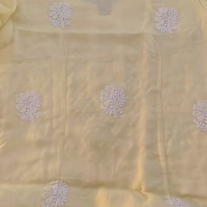 Chikkankari Kurta With Lining