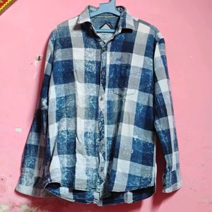 SIZE - 40in"L Men's Blue&White Check Shirt