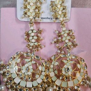 Jaynen Fashion Women White New Rajsthani Earings