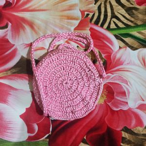 pink hand made sling bag for women