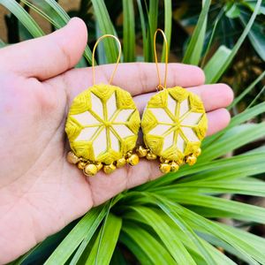 Green Mirror Earring