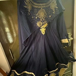 Soft Net Dress With Embroidery Work Lace