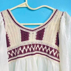 Womens Bohemian Embroidered Peasant Blouse