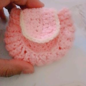 Cute Woolen Pink Pouch