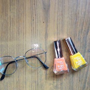 A Combo Of Sunglasses And Nailpaints