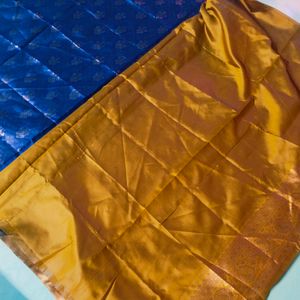 Navy Blue Colour Banarasi Silk Gadwal Design Saree