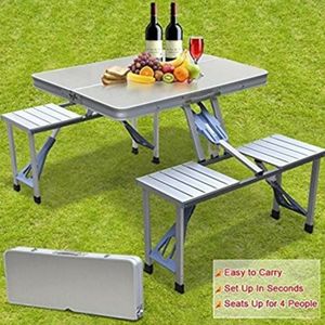 Folding Portable Picnic Table & Chair Set