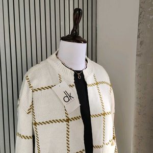 Vintage Checkered Open Front Cardigan