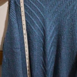 Soft Blue Turtle Neck Oversized Sweater