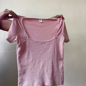 Pink Ribbed Top