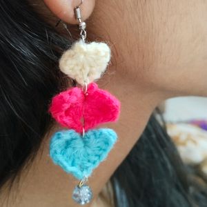 Crochet Heart Shape Earing