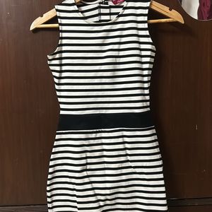 Black And White Stripped Bodycon Dress