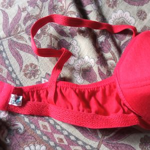 Red Heavily Padded Bra