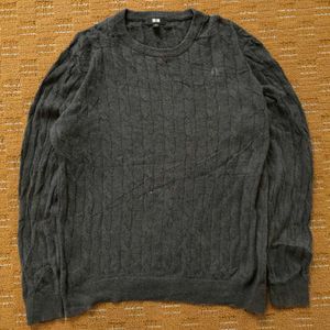 UNIQLO GRAPHITE GREY KNIT SWEATER