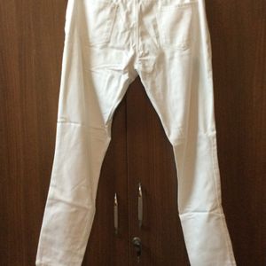 Bare Denim White Trousers