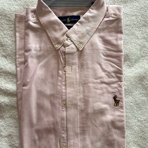 Men Ralph Lauren Baby Pink Plain Shirt