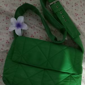 Pinteresty Green Quilted Hand Bag.