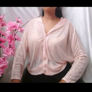 Sheer Sweater Like Plus Size Top