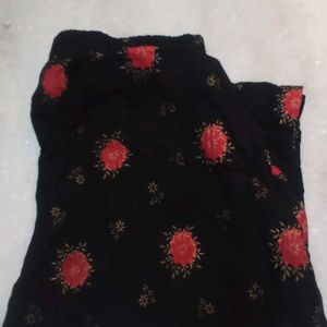 Printed Black Pant For Women