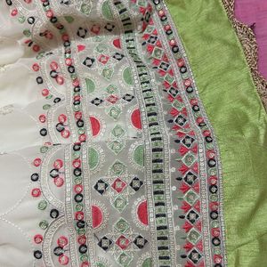 Pretty Beautiful Light Green And White Lehnga