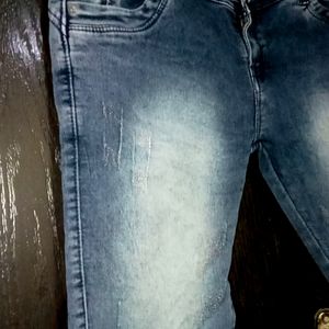 Stylish Faded Denim Skinny Jeans