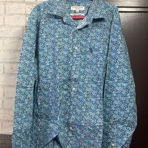 USPA Floral Blues Shirt Large