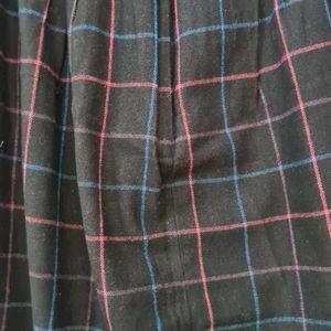 Black Warm English Skirt with Multicolored Checks