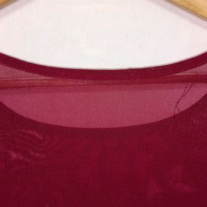 Trendy New Maroon Mesh Top For Women