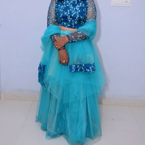 Blue-Firoji Lehenga Choli For Women