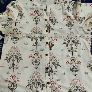 XL Cream Printed Kurta