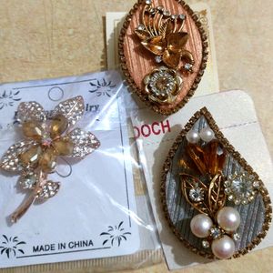 Combo Of 3 Brooches