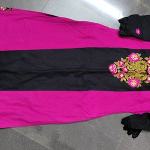 🤩Gorgeous Kurthi😍 Pink And Black Beauty💗🖤