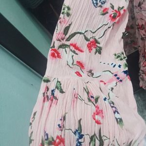 PINK floral Print Dress