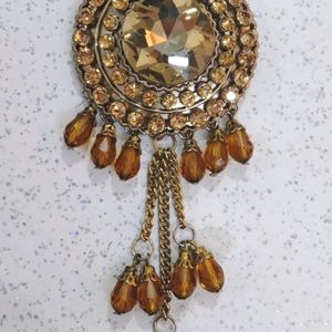 Rhinestone Golden Juda Brooch