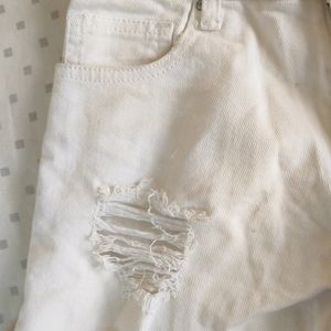 White Denim Short