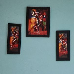 Shri Ganesha Modern Art Print Framed Painting Set