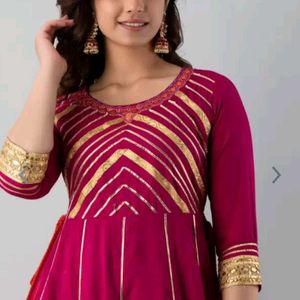 Gotta Patti And Embroidery Work Anarkali Kurti