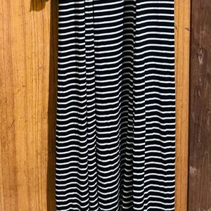 Black And White Striped Long Full Length Shrug