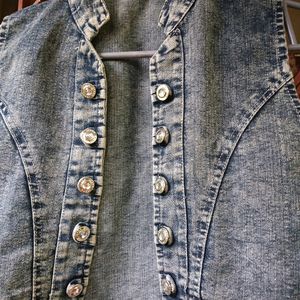 Stylish Denim Short Outer For Women