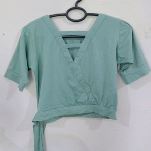 Mint Green Mickey Love Crop Top