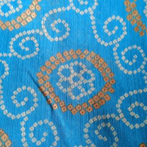 Blue Chunari Sarees With Digital Print