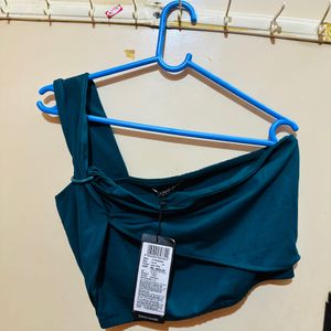 Teal Colour Crop Top