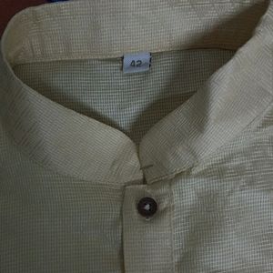 Cream/Light Yellow Kurta For Mens