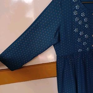 Blue Babydoll Short Kurti