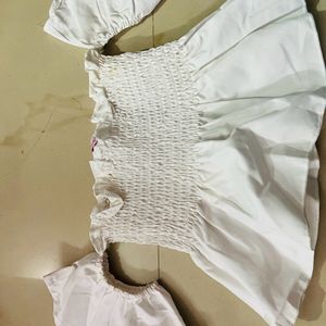 Beautiful Off Shoulder White Col Top