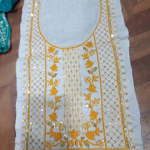 Neck Embroidery Patch White Colour New