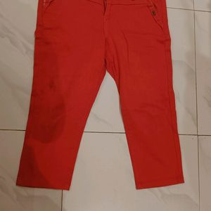 Red Women's Capree (Knee Length)