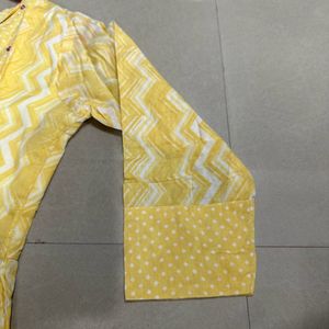 Flared Yellow Long Kurti