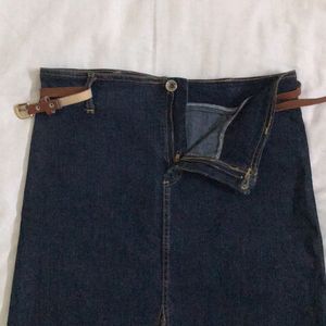 Stretchy Denim Skirt Waist 30-32(belt Excluded)