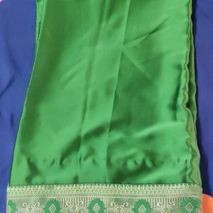 Green Saree With Border